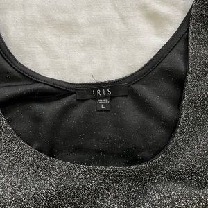 🌹Iris Silver glitter body suit NWT🌹